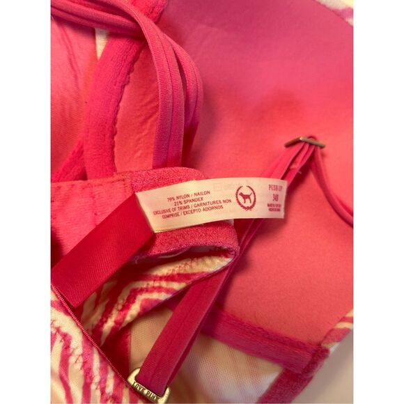 PINK Victoria's Secret 34B Push Up bra - pink and white zebra print - Picture 6 of 9